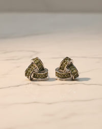 Thumbnail for Triangle Green Stone Earrings