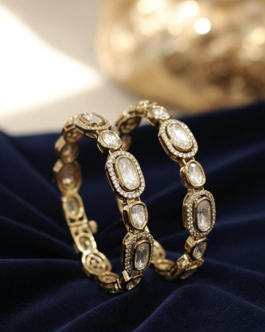 Dusky Shimmer Polki Bangle