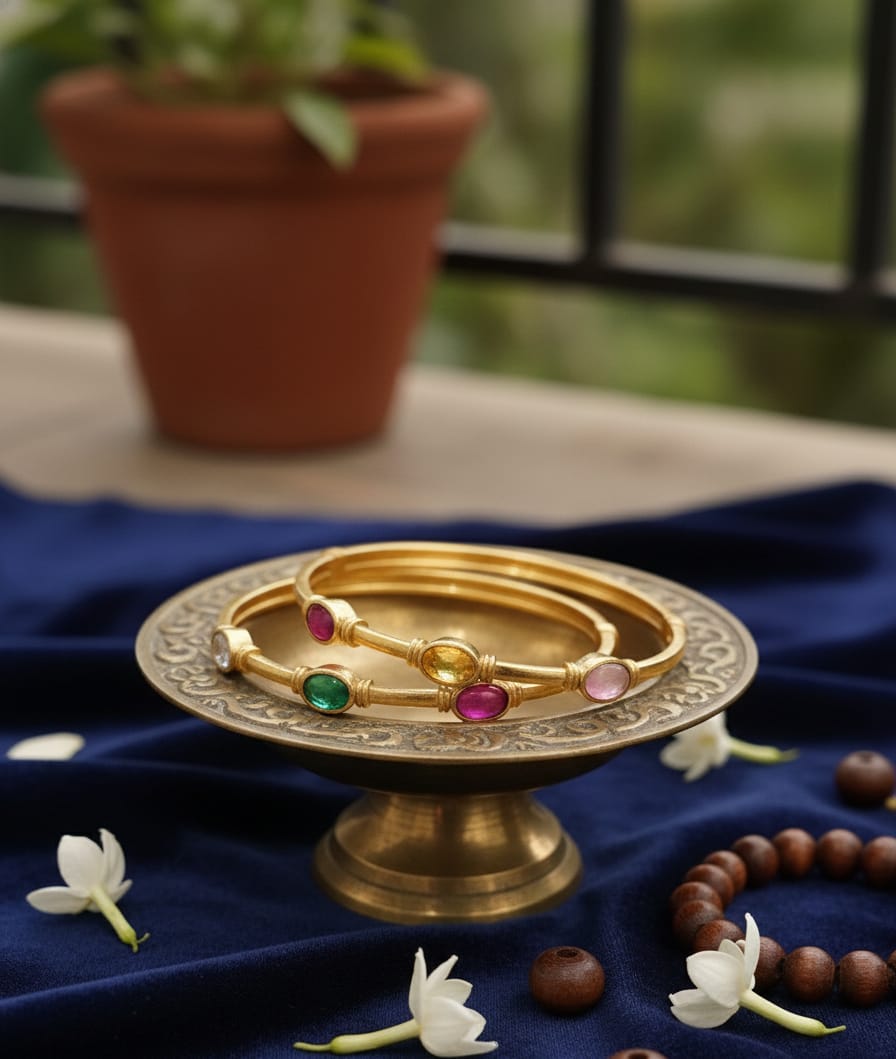 Navratna Oval Bangle