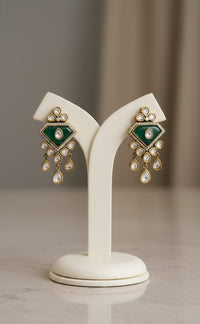 Thumbnail for Emerald Polki Drops Earrings