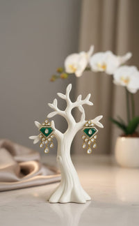 Thumbnail for Emerald Polki Drops Earrings