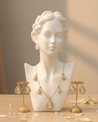 Thumbnail for Multi Polki Drop Necklace Set