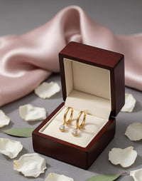 Thumbnail for Golden Rhinestone Hoop Earrings