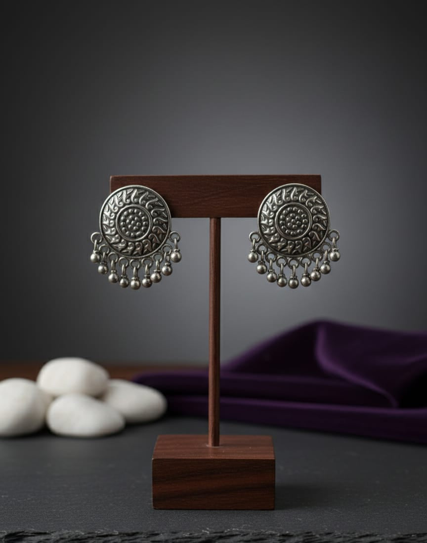 925 Round Earrings