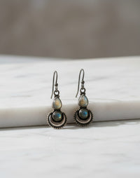 Thumbnail for 925 Silver Rainbow Moonstone Earrings