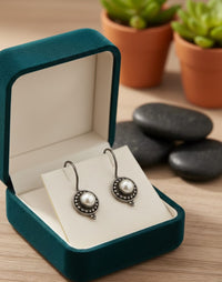 Thumbnail for 925 Silver White Drop Earrings