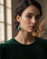 Thumbnail for 925 Silver Mystic Green Earrings