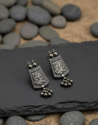 Thumbnail for 925 Silver Flower Oxidised Earrings