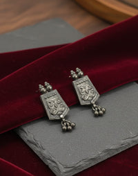 Thumbnail for 925 Silver Flower Oxidised Earrings