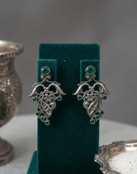 Thumbnail for 925 Silver Oxidise Emerald Earrings