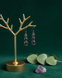Thumbnail for 925 Triple Purple Stone Earrings