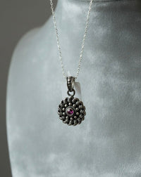 Thumbnail for Red Stone Silver Oxidise Pendant