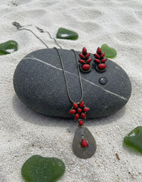 Thumbnail for 925 Silver Coral Pendant Set