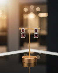 Thumbnail for Ruby Doublet Silver Earrings