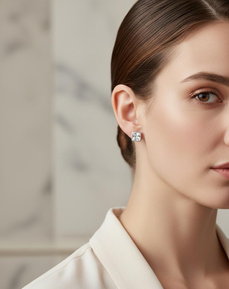 925 Small Baguette Stud Earrings