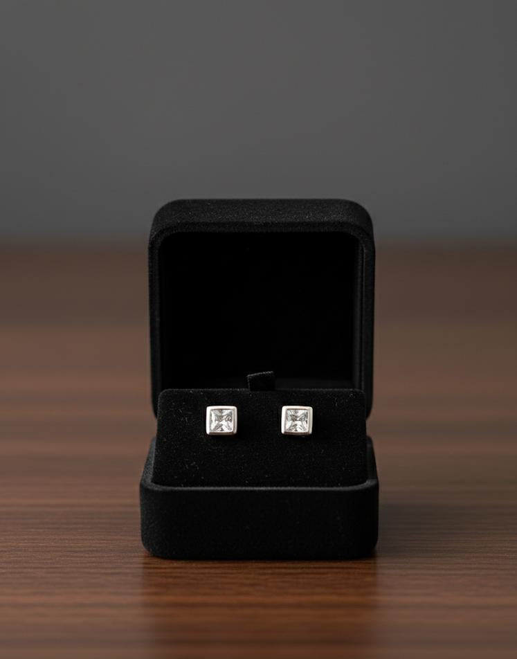 925 Small Baguette Stud Earrings