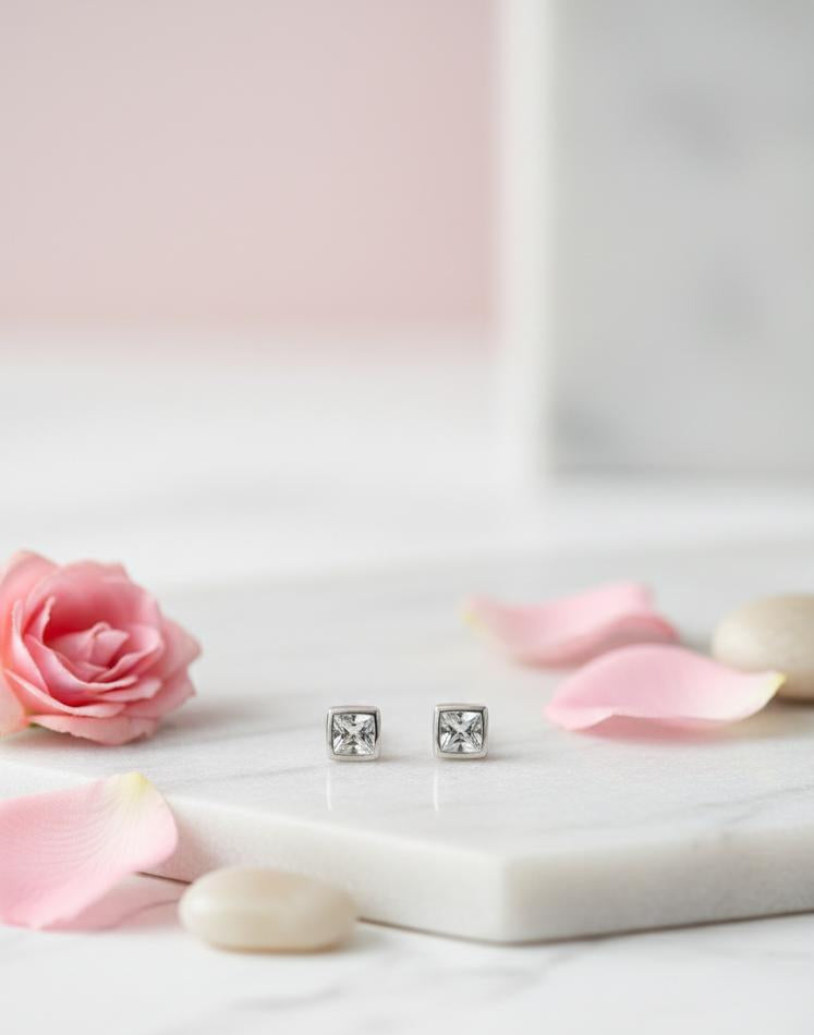 925 Small Baguette Stud Earrings