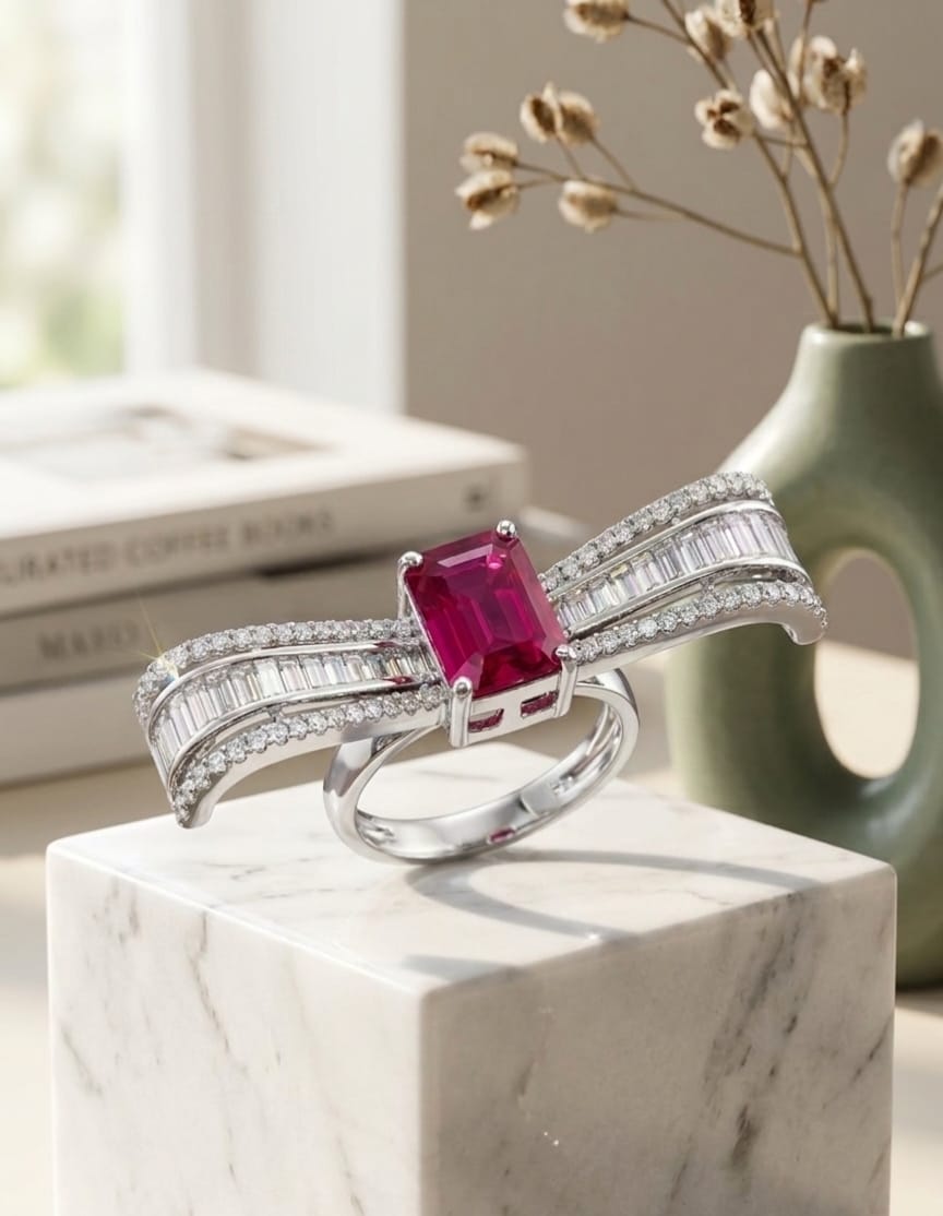 Baguette Ruby Ring