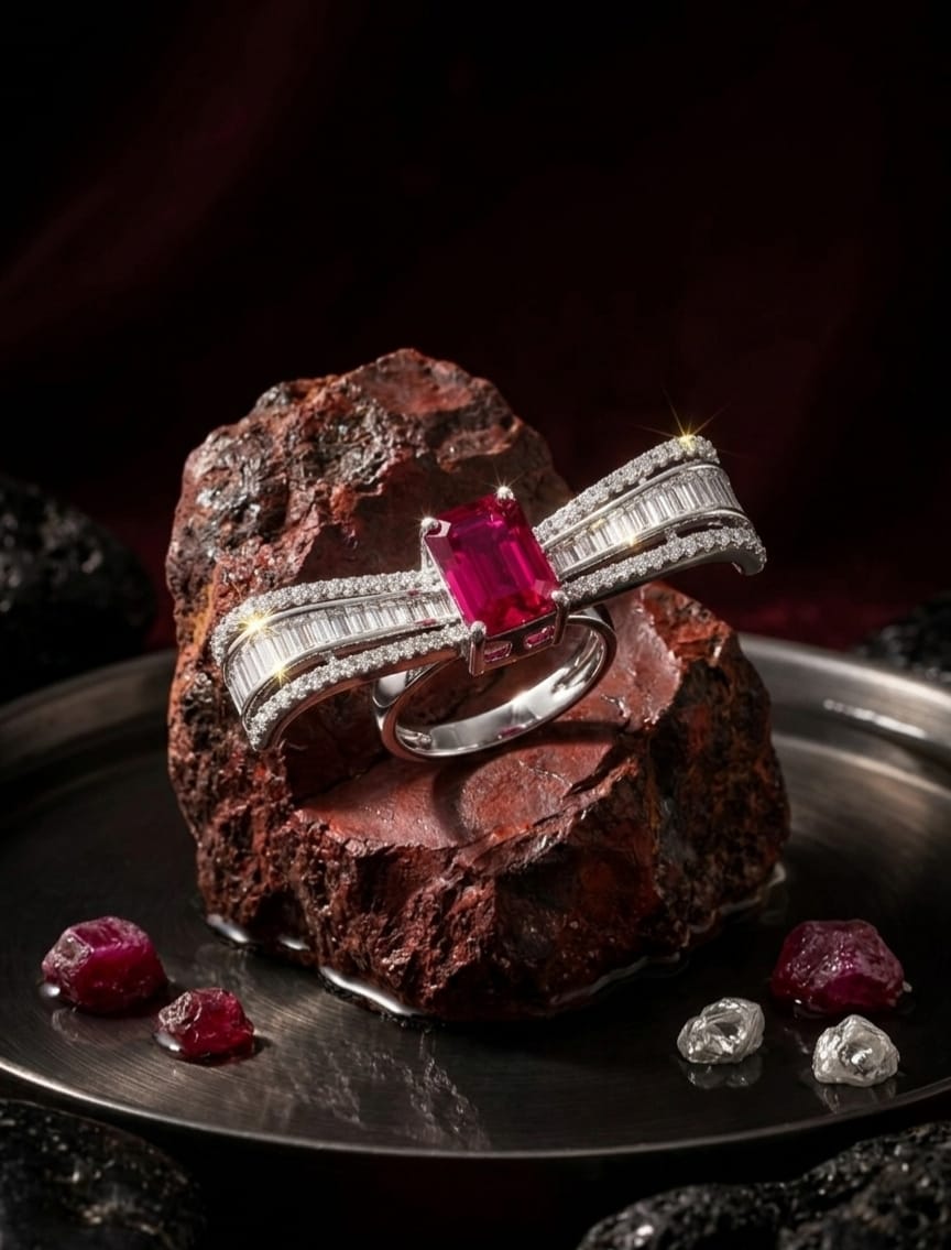 Baguette Ruby Ring