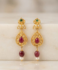 Thumbnail for 925 Silver Ruby Jadau Earrings