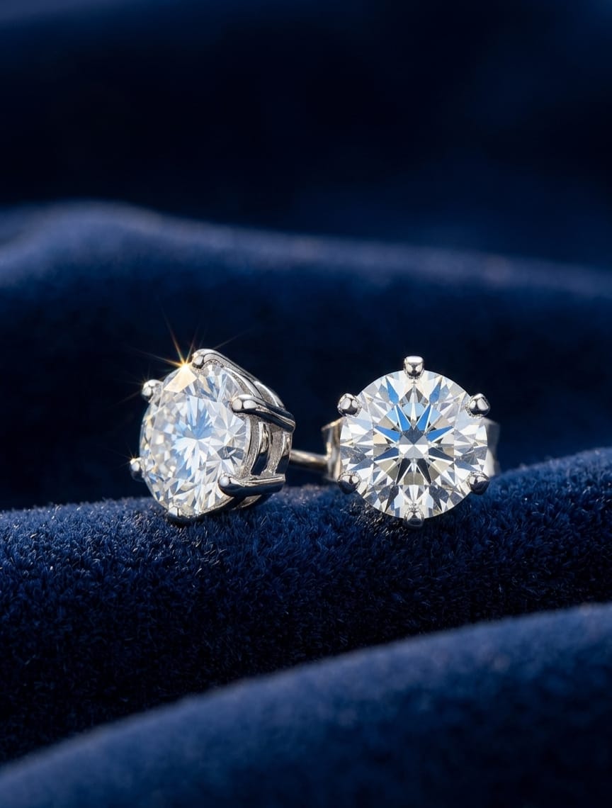 925 Silver Round Shinning Earrings
