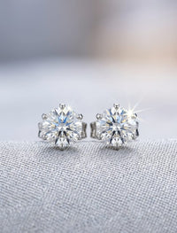 Thumbnail for 925 Silver Round Shinning Earrings
