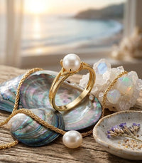 Thumbnail for 925 Silver Golden Pearl Ring