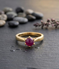 Thumbnail for 925 Silver Golden Ruby Ring