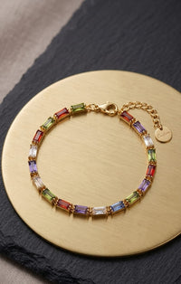 Thumbnail for Multi Stone Tennis Golden Bracelet