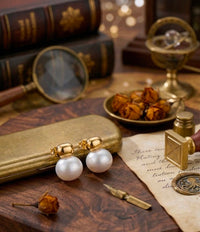 Thumbnail for Golden Stone Pearl Earrings