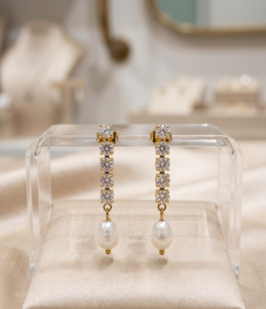 Sleek Stone Dangler Earrings