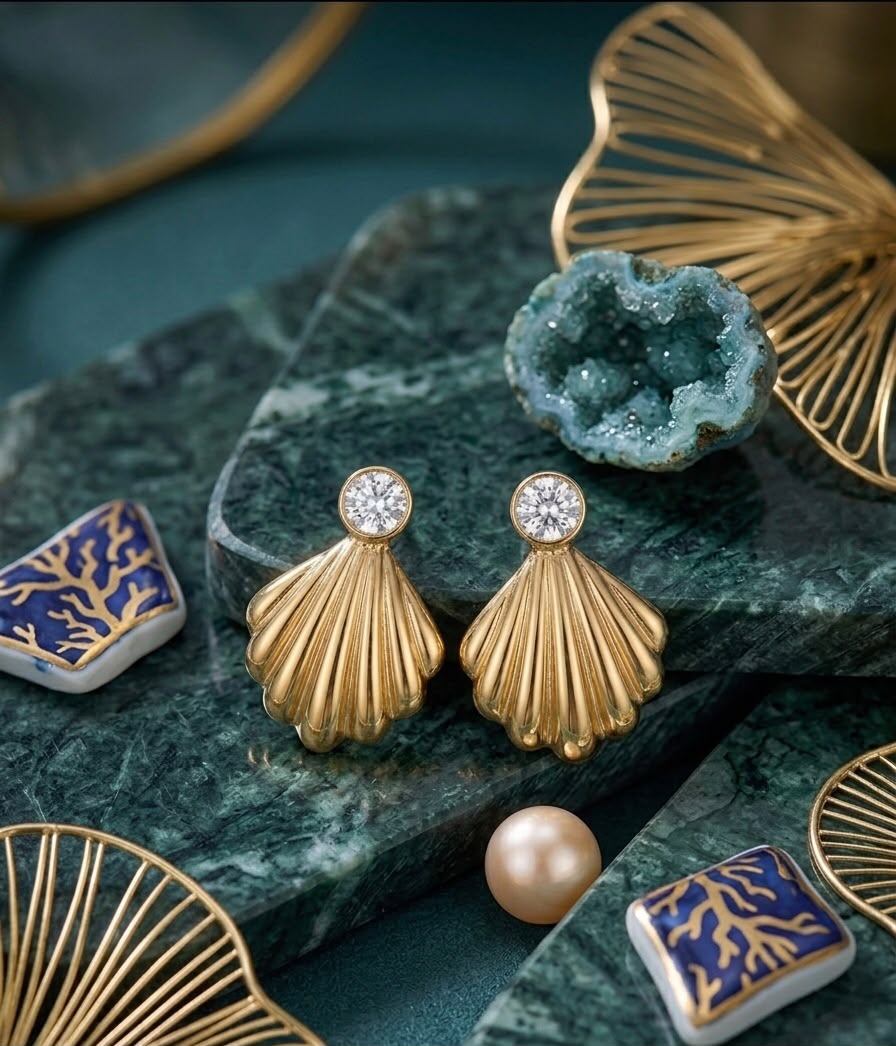 Golden Shell Earrings