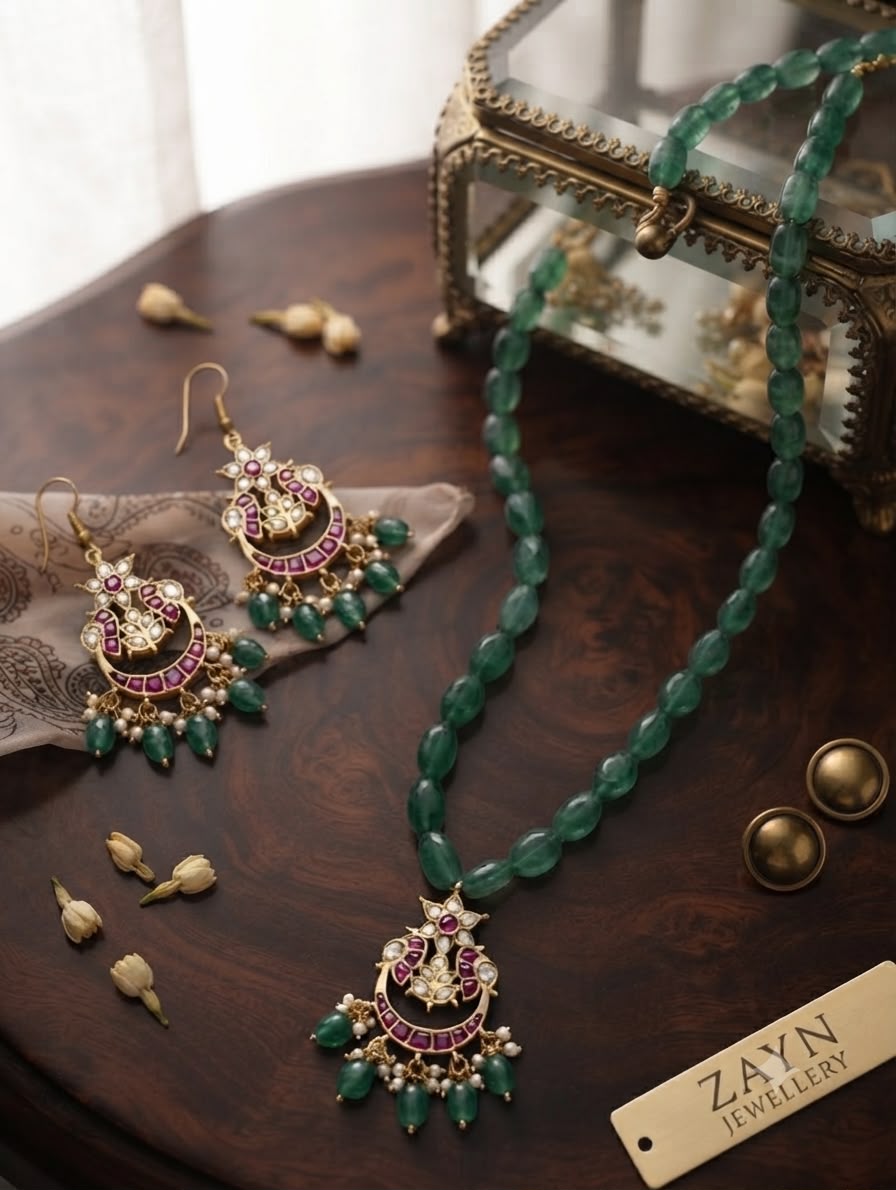 Kundan Ruby Mint Necklace