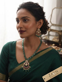 Thumbnail for Kundan Ruby Mint Necklace