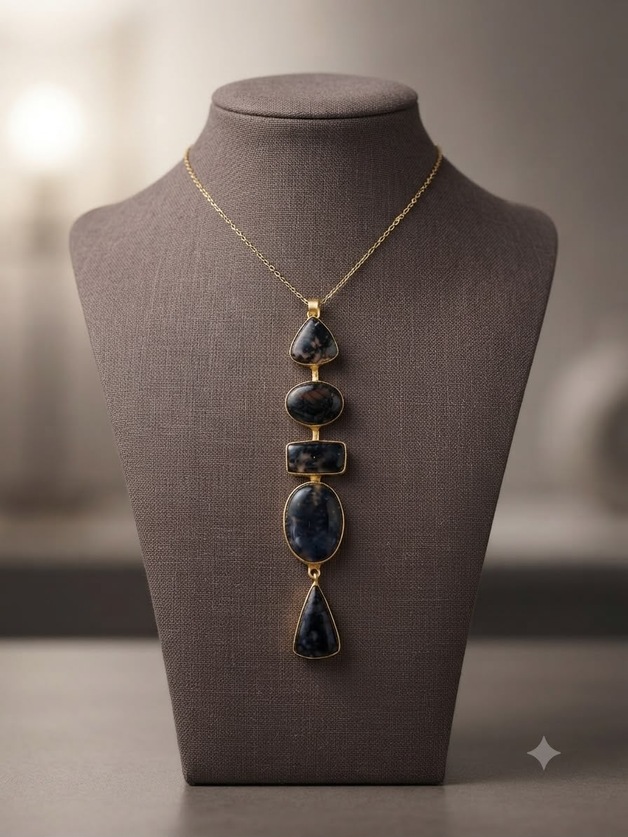 Black Stone Long Chain