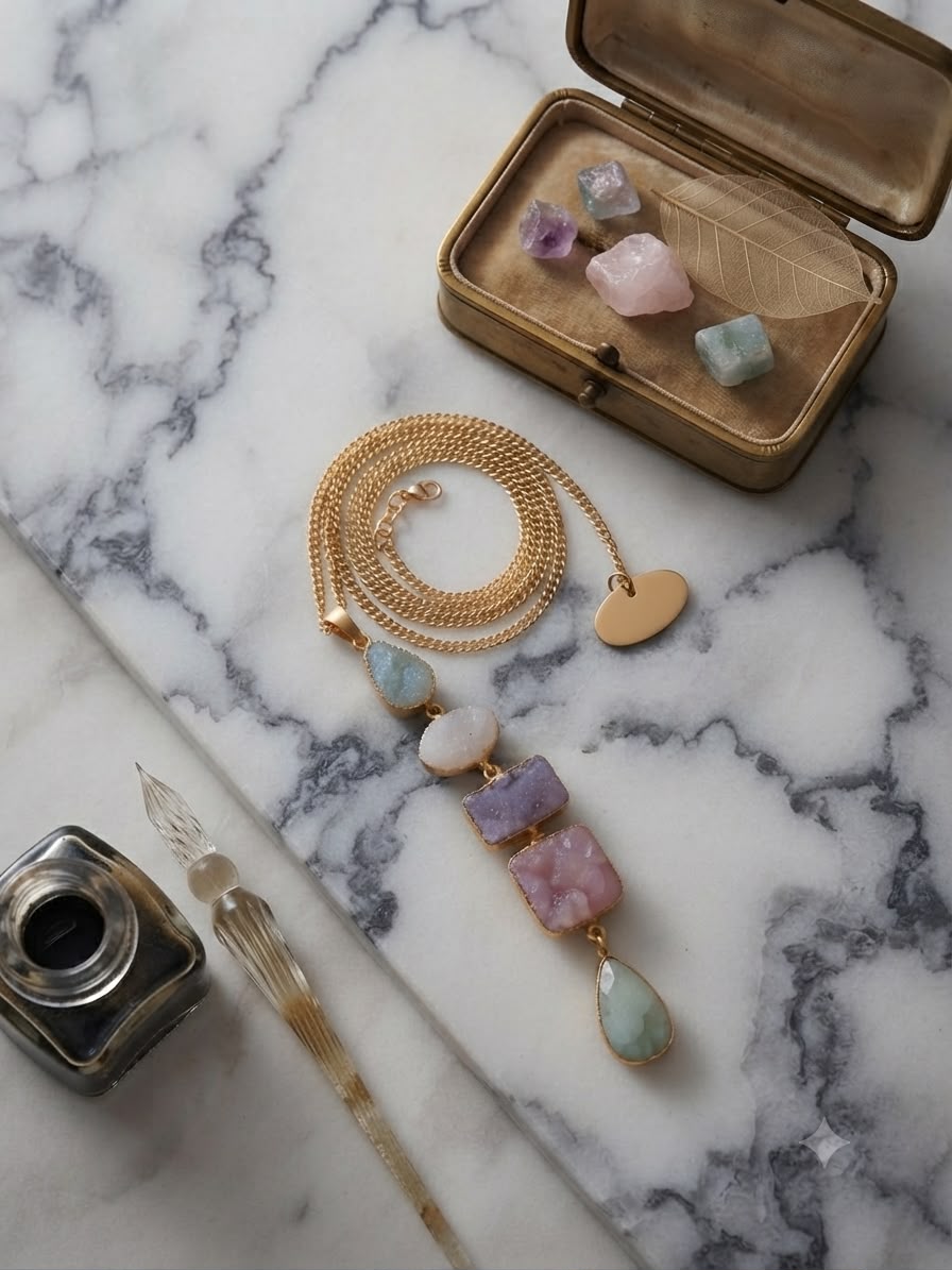 Multi Color Raw Stone Chain