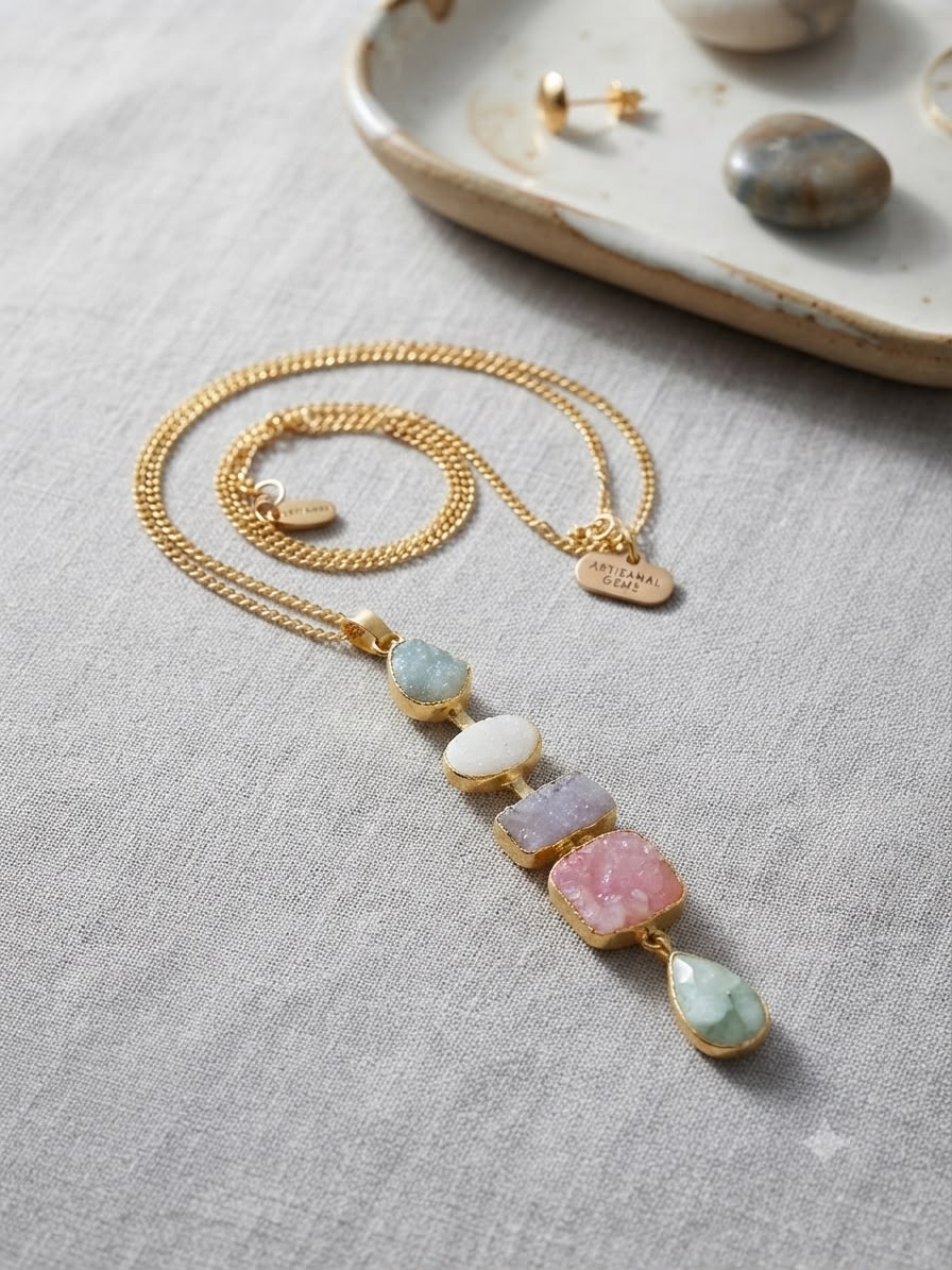 Multi Color Raw Stone Chain