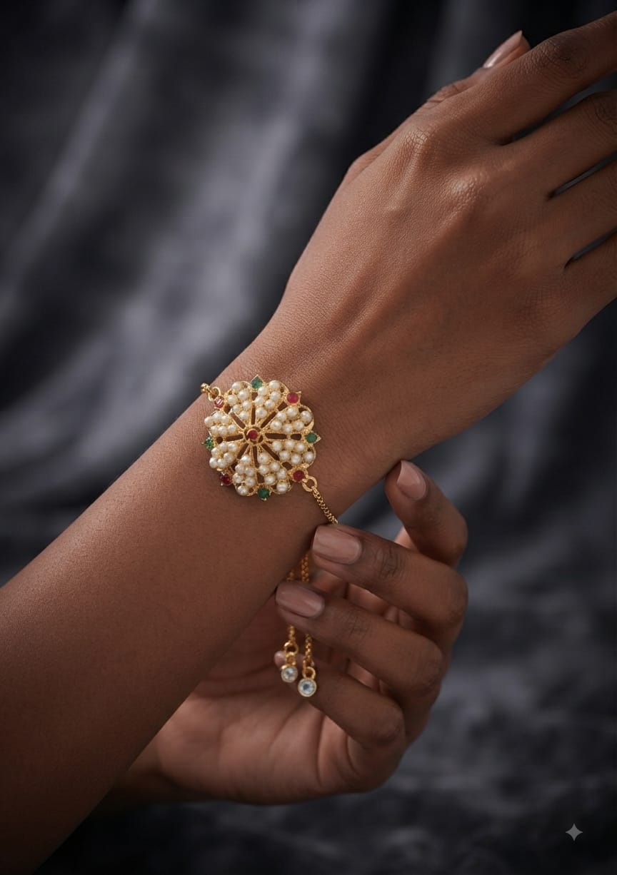 Multi Pearl Jadau Bracelet