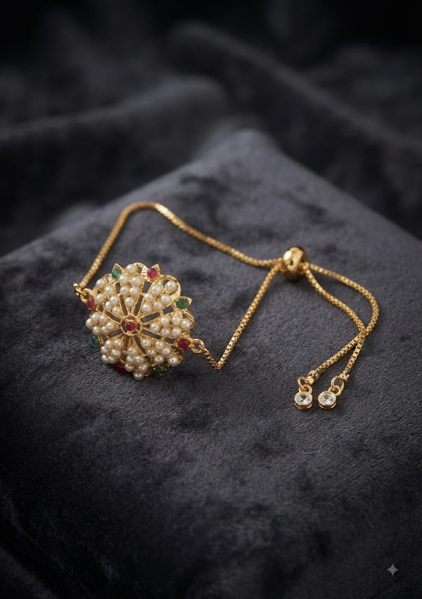 Multi Pearl Jadau Bracelet