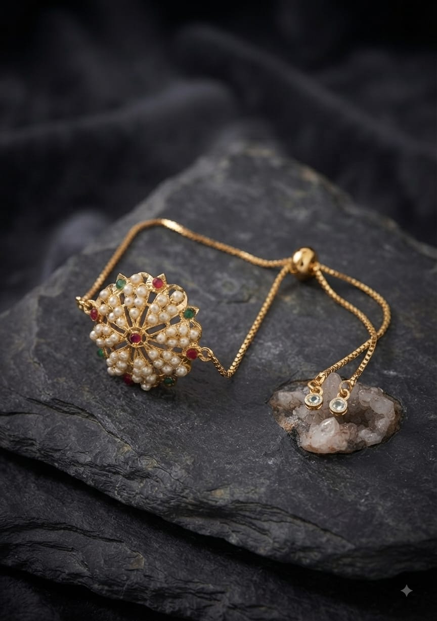 Multi Pearl Jadau Bracelet