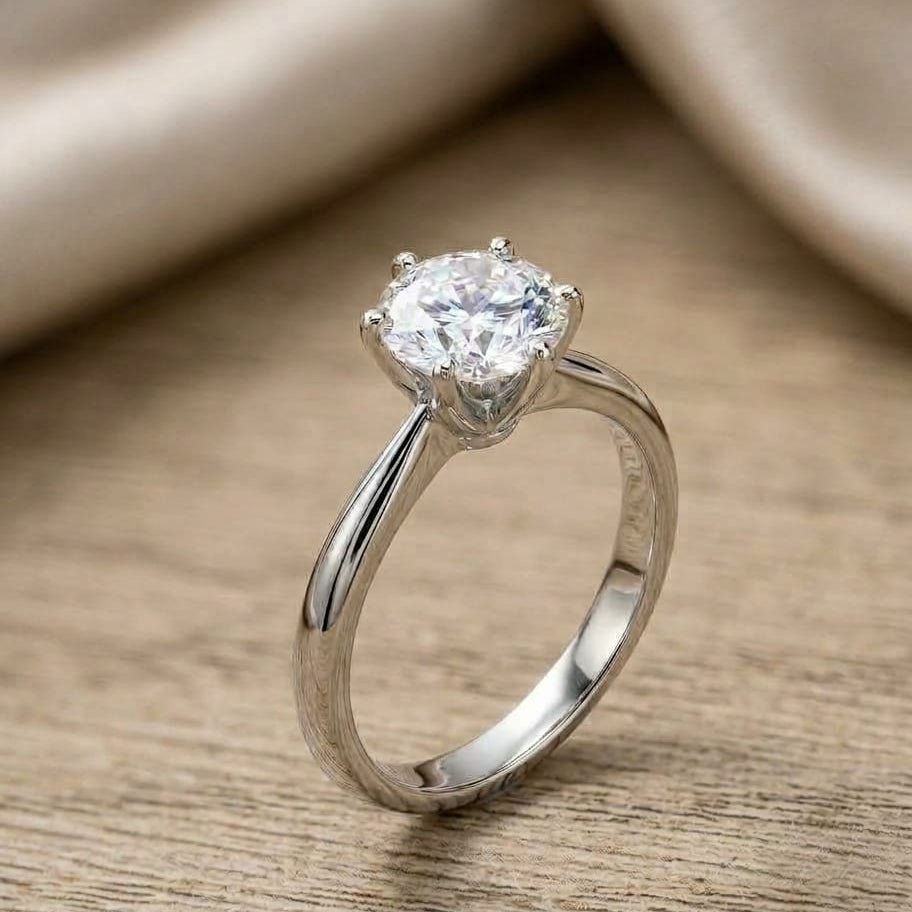 925 Silver Pop Out Solitair Ring