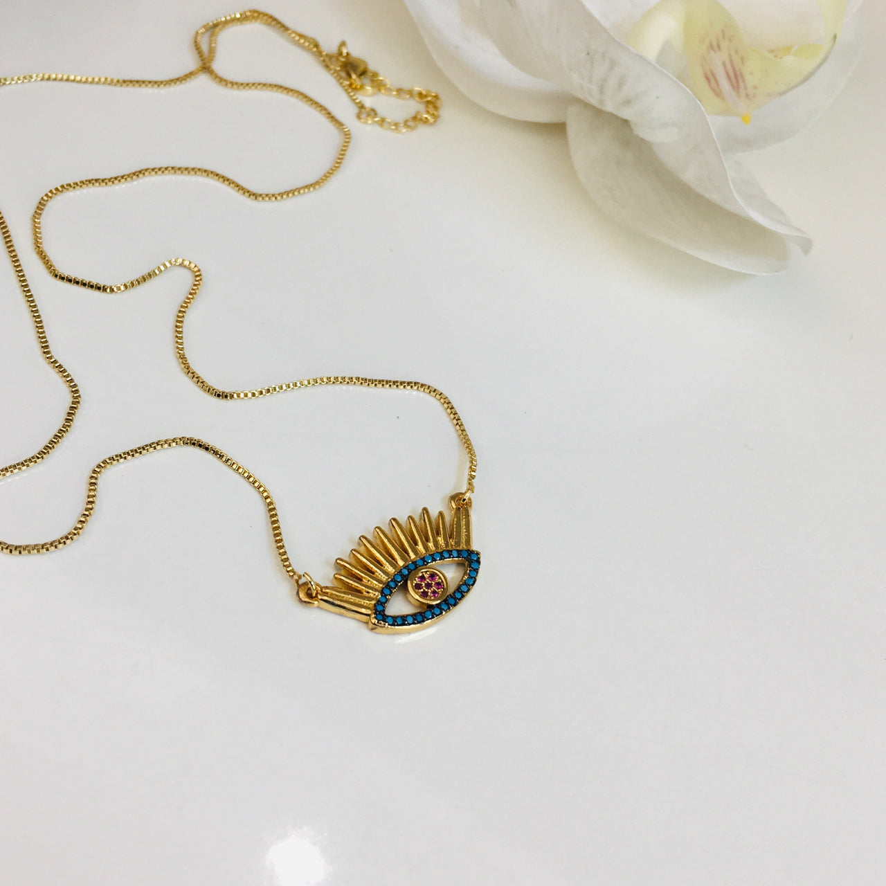 Evil Eye Gold Neck Chain