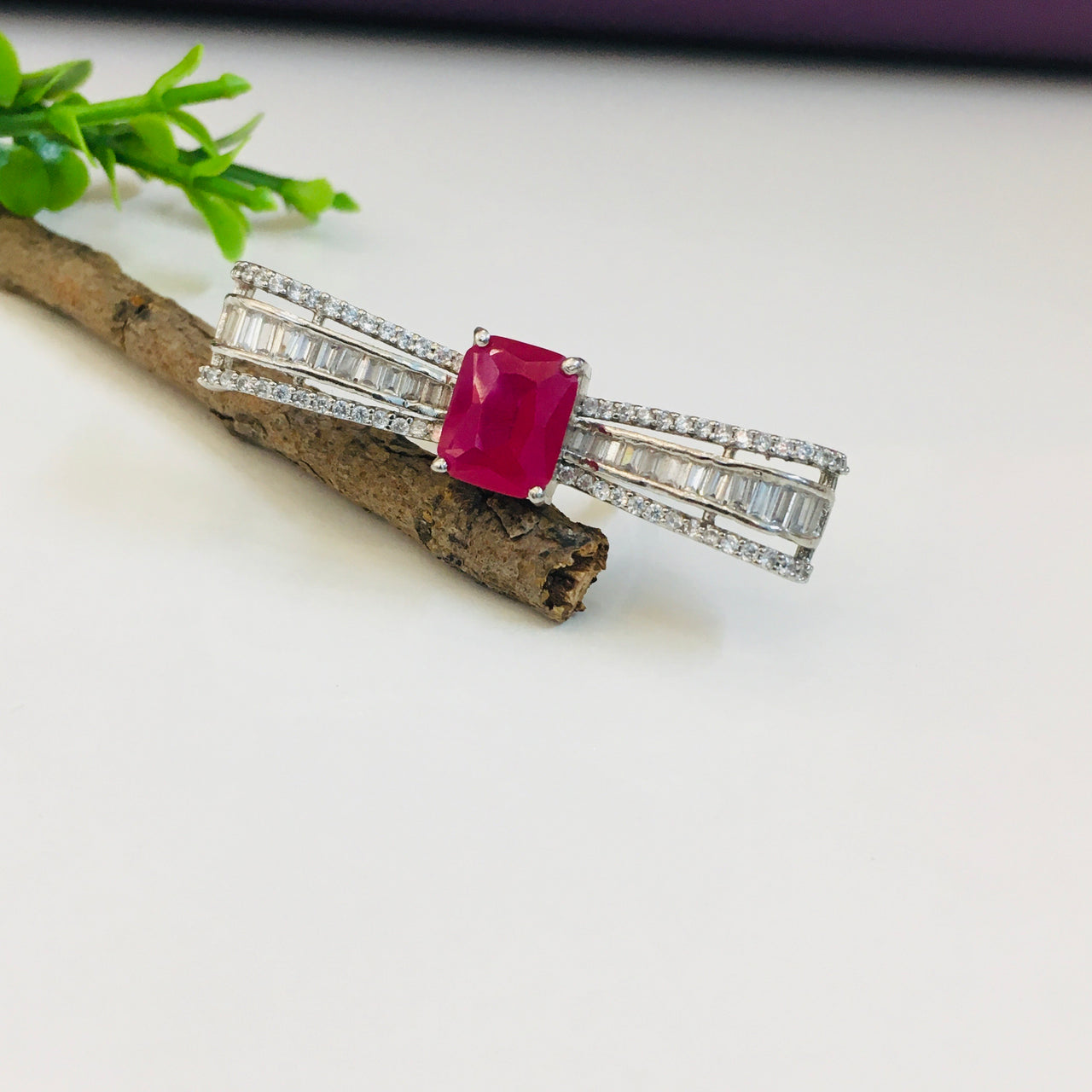 Baguette Ruby Ring