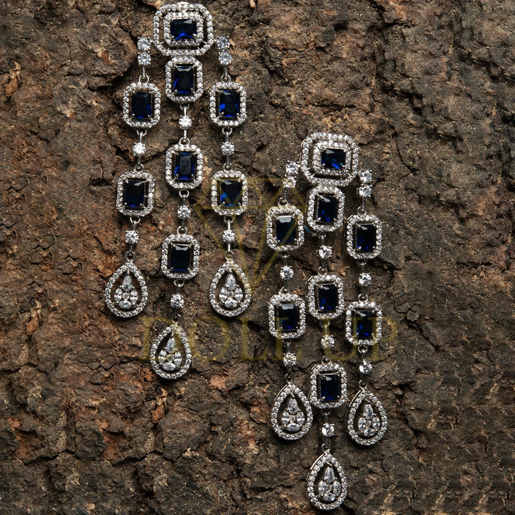 Blue Sapphire Droplet Earrings Zayn Luxury Jewellery