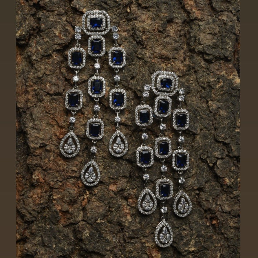 Blue Sapphire Droplet Earrings Zayn Luxury Jewellery