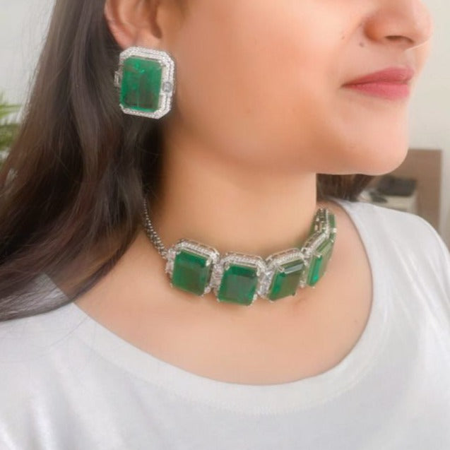 Nizam Style Filigree Choker Online With Rubies and Emeralds - Svarnam –  svarnam