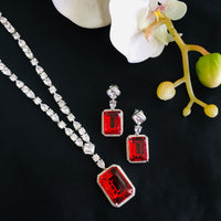 Thumbnail for Ruby Diamond Necklace Set Zayn Luxury Jewellery