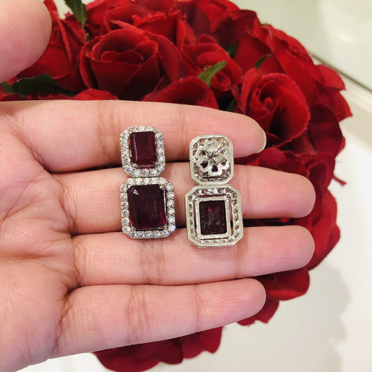 Ruby Doublet Earrings Zayn Luxury Jewellery