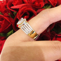 Thumbnail for Gold Heart Silver Band Rings Zayn Luxury Jewellery