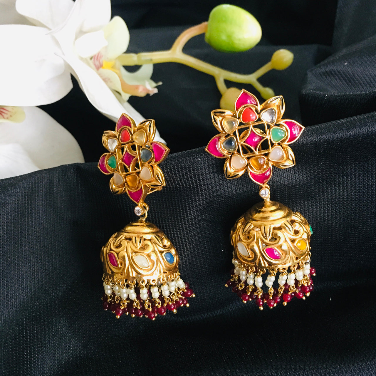 Navrattan Jhumki Earrings Zayn Luxury Jewellery